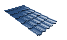 Металлочерепица "Квинта плюс3D" ("Kvinta plus3D") 0,5 Satin RAL 5005 сигнальный синий