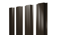 Штакетник П-образный A с прямым резом Grand Line 0,5 Satin Matt RR 32 темно-коричневый