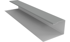 Планка П-образная Экобрус Grand Line 0,5 Satin с пленкой RAL 9006 бело-алюминиевый (2м)