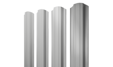 Штакетник Прямоугольный фигурный Grand Line 0,45 PE RAL 9006 бело-алюминиевый