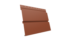 Софит металлический Квадро Брус Grand Line без перфорации 0,5 Satin с пленкой RAL 8004 терракота