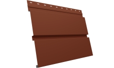 Софит металлический Квадро Брус v01 Grand Line без перфорации 0,5 Satin с пленкой RAL 8004 терракота
