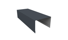 Крышка для забора из сайдинга Квадро Брус, Корабельная Доска, ЭкоБрус new Grand Line 0,45 Drap TX RAL 7024 мокрый асфальт (2,5м)