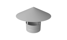 Дымник на трубу круглый d300 0,5 Satin с пленкой RAL 9003 сигнальный белый