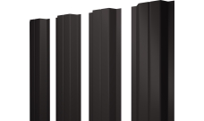 Штакетник П-образный A с прямым резом Grand Line 0,5 Satin Matt TX RR 32 темно-коричневый