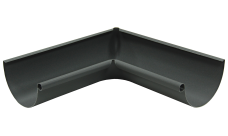 Угол желоба внутренний Grand Line PE матовый 90 гр 125 мм RAL 7024 мокрый асфальт