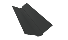 Планка ендовы верхней фигурной 100х100 Grand Line 0,45 ПЭ двухсторонний с пленкой RAL 7016 антрацитово-серый (2м)