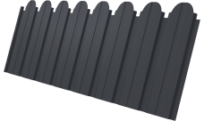 Профнастил C10B фигурный Grand Line 0,45 Drap-double TX RAL 7024 мокрый асфальт