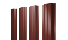 Штакетник П-образный A с прямым резом Grand Line 0,5 Satin RAL 3009 оксидно-красный