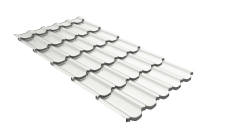 Металлочерепица "Квинта плюс3D" ("Kvinta plus3D") 0,5 Satin RAL 9003 сигнальный белый