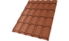 Профиль волновой "Квадро профи (Верховье)" ("Quadro Profi") v01 0,45 PE RAL 8004 терракота