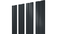 Штакетник Twin с прямым резом Grand Line 0,5 PurPro Matt 275 RAL 7016 антрацитово-серый