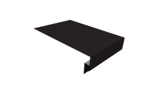 Планка околооконная сложная 300х50х18 (j-фаска) Grand Line 0,5 Satin с пленкой RAL 9005 черный (2м)