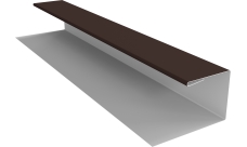 Планка П-образная Экобрус Grand Line 0,5 PurPro с пленкой RAL 8017 шоколад (3м)