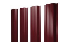 Штакетник П-образный A с прямым резом Grand Line 0,45 Drap TX RAL 3005 красное вино