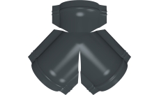 Тройник Y конька полукруглого Grand Line 0,5 Rooftop Бархат с пленкой RAL 7016 антрацитово-серый