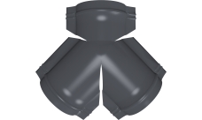 Тройник Y малого конька полукруглого Grand Line 0,5 Satin с пленкой RAL 7024 мокрый асфальт