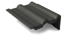 Боковая цементно-песчаная черепица Braas Франкфуртская правая, черный