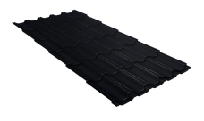 Металлочерепица "Квинта плюс" ("Kvinta plus") 0,5 PurLite Matt RAL 9005 черный