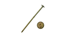 Саморез конструкционный тарельчатый Daxmer 8,0х240 (50шт) Torx 40 желтый цинк