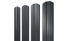 Штакетник Twin фигурный Grand Line 0,5 Satin Matt TX RAL 7024 мокрый асфальт