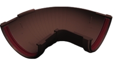 Угол желоба составной 90-150 град.Классика 120 ПВХ Grand Line шокол. (RAL 8017)