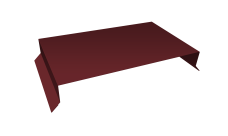 Парапетная крышка прямая 390мм Grand Line 0,45 PE-Double с пленкой RAL 3005 красное вино (2м)