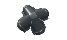 Четверник конька полукруглого 0,5 Satin с пленкой RAL 7016 антрацитово-серый