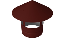 Дымник на трубу круглый d180 0,5 Satin с пленкой RAL 3009 оксидно-красный