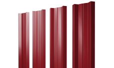 Штакетник М-образный A с прямым резом Grand Line 0,45 PE RAL 3003 рубиново-красный