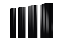 Штакетник П-образный A с прямым резом 0,45 PE RAL 9005 черный