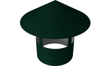 Дымник на трубу круглый d180 0,5 Satin с пленкой RAL 6005 зеленый мох