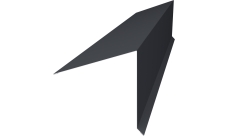 Планка конька односкатной кровли 180х160 Grand Line 0,5 Atlas X с пленкой RAL 7024 мокрый асфальт (2м)