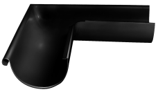 Угол желоба внешний Grand Line PE матовый 90гр 125 мм RAL 9005 черный