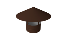 Дымник на трубу круглый d100 0,5 Satin с пленкой RAL 8017 шоколад