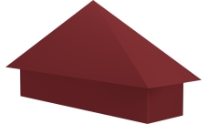 Колпак на полустолб для С21 0,45 PE с пленкой RAL 3011 коричнево-красный
