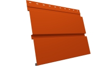 Софит металлический Квадро Брус v01 Grand Line без перфорации 0,45 PE с пленкой RAL 2004 оранжевый