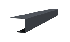 Планка завершающая фальц Grand Line 0,45 Drap-double TX RAL 7024 мокрый асфальт (2м)