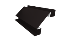 Угол внутренний сложный 75мм 0,5 Satin с пленкой RAL 9005 черный (2м)