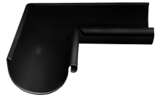 Угол желоба внутренний GL PE Matt 90 гр 125 мм RAL 9005 черный