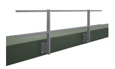 Ограждение кровельное для парапета с боковым креплением 2,0х0,6м RAL 7004 сигнальный серый