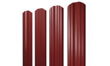 Штакетник Twin фигурный Grand Line 0,5 Satin RAL 3011 коричнево-красный