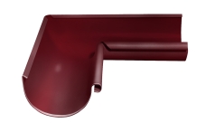 Угол желоба внутренний GL PU 90 гр 125 мм RAL 3005 красное вино