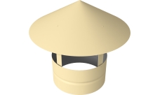 Дымник на трубу круглый d135 0,5 Satin с пленкой RAL 1015 светлая слоновая кость