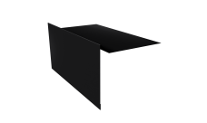 Планка ветровая для мягкой кровли 100х20х70 Grand Line 0,5 Velur X RAL 9005 черный (2м)