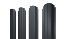 Штакетник П-образный A фигурный Grand Line 0,45 Drap TR RAL 7024 мокрый асфальт