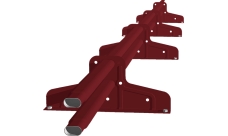 Снегозадержатель трубчатый для металлочерепицы, гибкой черепицы, профнастила Премиум d 45х25 RAL 3005 (3м) оцинкованный