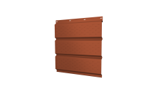 Софит металлический Grand Line полная перфорация 0,5 PurLite Matt с пленкой RAL 8004 терракота