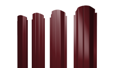 Штакетник П-образный A фигурный 0,4 PE RAL 3005 красное вино