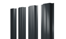 Штакетник П-образный A с прямым резом Grand Line 0,5 PurLite Matt RAL 7016 антрацитово-серый